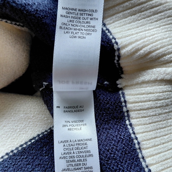 Joe Fresh Navy and Cream Striped Crew Neck Sweater - Picture 6 of 6